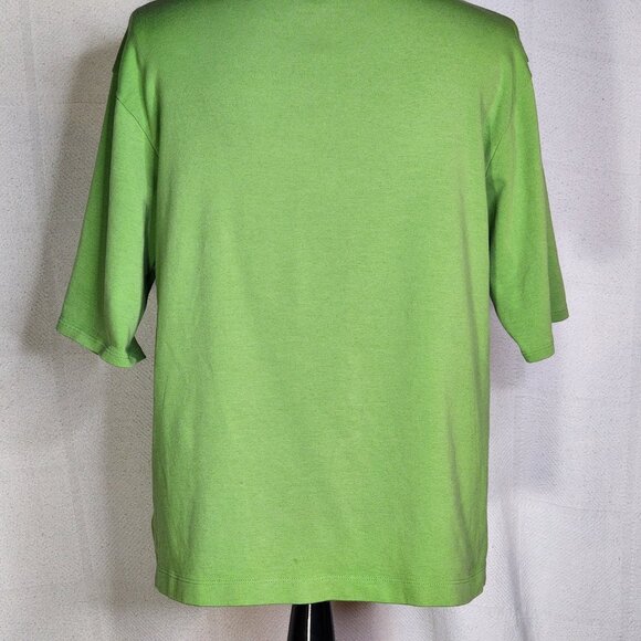 Chico's Green Celery SS Cotton Span V-Neck Super Soft Top Chico Size 3 US XL 16 - Picture 13 of 16
